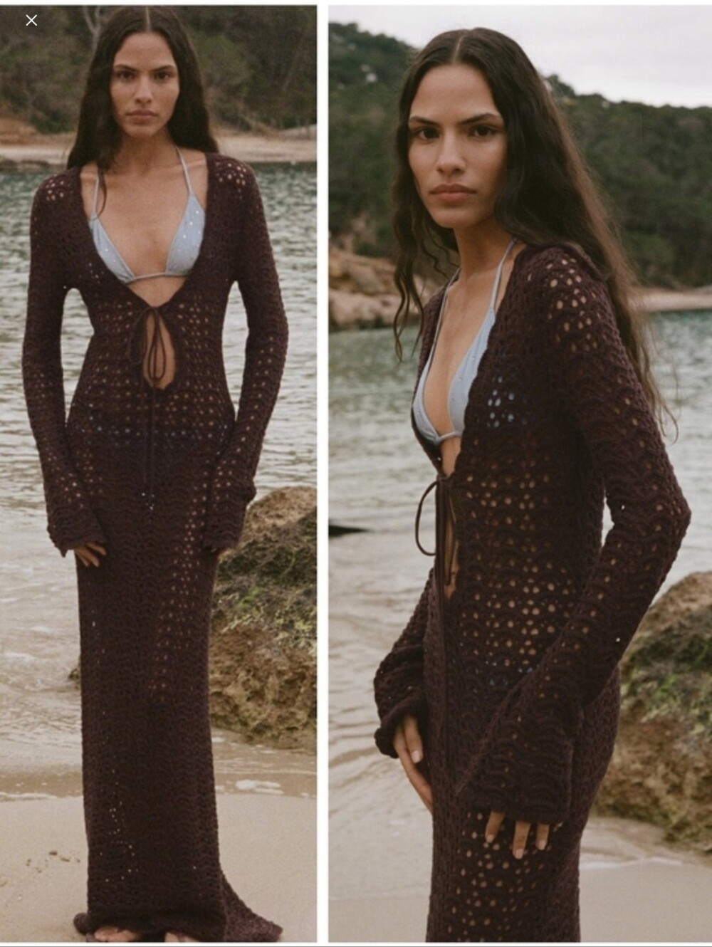 MANGO Openwork Crochet Dress